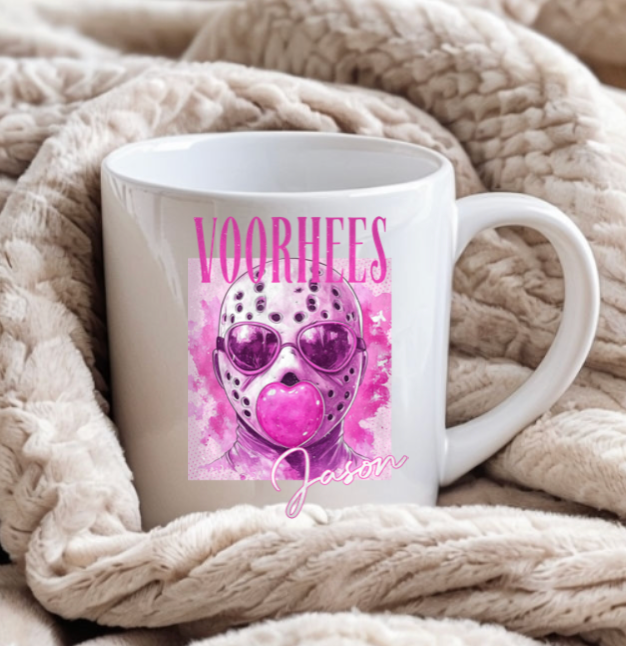 Pink Halloween Characters mug